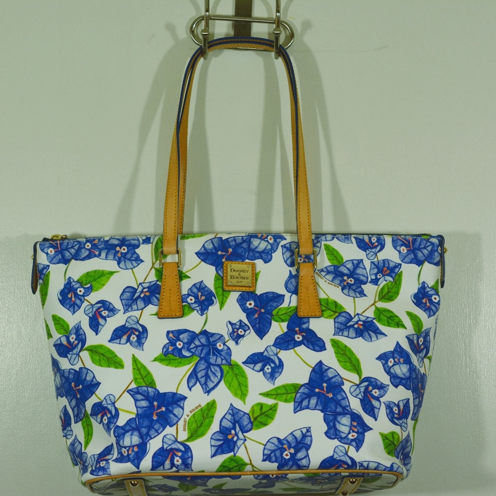 Dooney & Bourke Bougainvillea blue floral tote